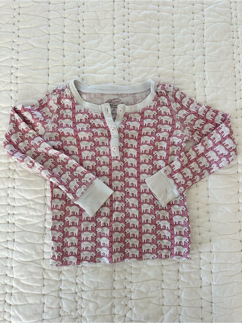 Roller Rabbit Pink Elephant Print Long Sleeve Pajama Set Size 4